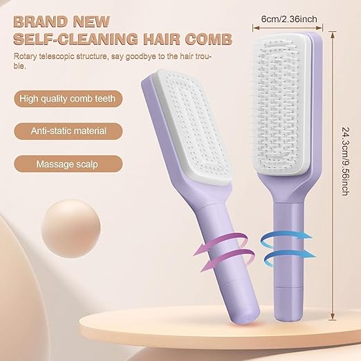 BuyMate Self Cleaning Hair Brush